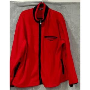 VINTAGE Y2K Red Fleece Jacket Retro Sport Gorpcore Zip Up Mens Large Outerwear L